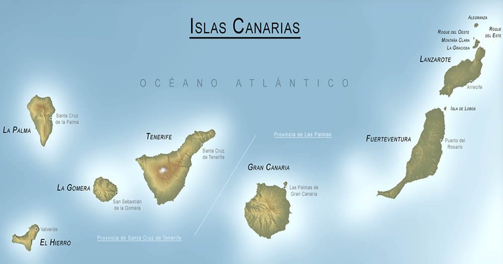 Canarische Eilanden- westelijke en oostelijke provincie